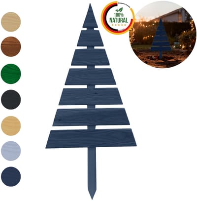 Floranica houten kerstboom, hoogte 75 cm, antraciet – kerstdecoratie, kerstboom voor binnen en buiten, om in pot of in de grond te steken