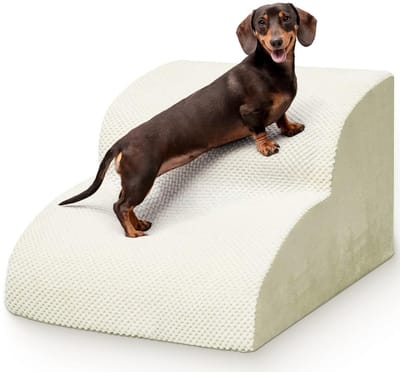 Huisdier Trap 2 Treden - Voor Bed, Bank en Stoel - Katten en Kleine Honden - Met Wasbare Hoes en Antislip Onderkant