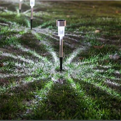 Livano Tuinverlichting - Tuinlampen - Buitenverlichting - Tuin Verlichting - Led Lamp - Licht - Op Zonneenergie - LED - Wit Licht - Roestvrij - 10 stuks
