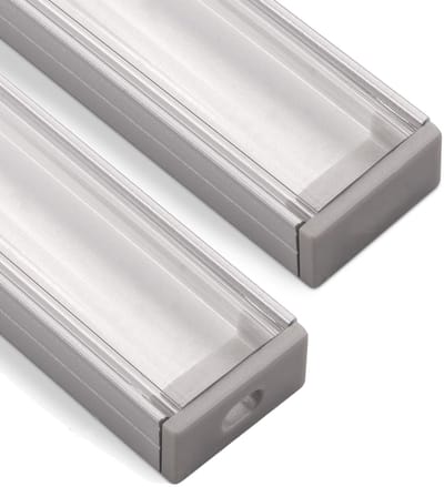 LED Aluminium Profiel-PH1 (2000 x 18 x 8,5 mm) voor breed LED Stripes tot 16 mm (bijv. voor Philips Hue LightStrip) AufbauProfiel met klare afdekking met eindstuk SO-TECH®