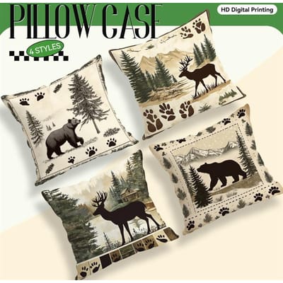 Landelijk Stijl Wildlife Kussen Kussensloop Bedrukt Polyester 45x45cm Sierkussenhoes Decoratieve Bank Kussenhoes Decor 45x45cm
