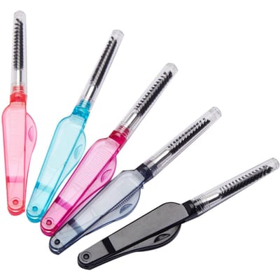 1 Pièce Peigne Double Usage Double Tête Acier Inoxydable Peigne Cils Sourcils Maquillage Brosses Mascara Baguettes Cils pour Outils de Maquillage rouge