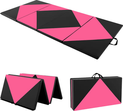 COSTWAY Zachte vloermat, inklapbaar, gymnastiekmat, draagbaar, yogamat, turnmat, klapmat, fitnessmat, 240 x 120 x 5 cm