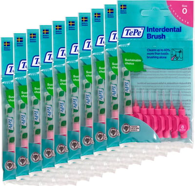 TePe Interdentale Ragers Original 0,4 mm Roze - 10 x 8 stuks - Voordeelverpakking
