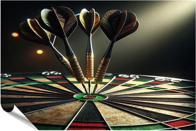 XXL Poster Darts - Fotoprint Muurdecoratie - Woonkamer Inrichten - Briljante Kleuren - 130x90cm - Niet gespecificeerd