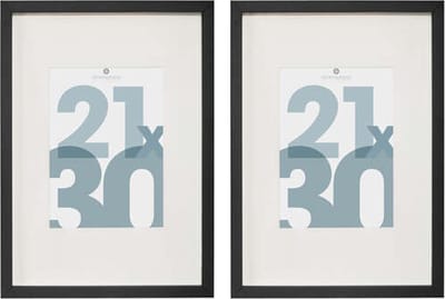 Atmosphera Fotolijstje Manu - 2x - met passe partout - voor een foto van 21 x 30 cm - zwart - MDF/Glas - Klassieker