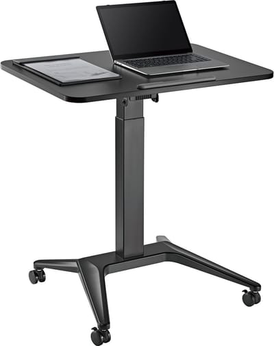 Maclean - zit-sta bureau - laptoptafel - Verrijdbaar laptop bureau - hoogteverstelling - 80x52cm, 8kg max, 109cm - MC-453B - Zwart