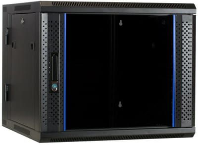 DSIT 9U wandkast (kantelbaar) met glazen deur 600x600x500mm (BxDxH) - serverbehuizing - serverrack - serverkast - 19 inch