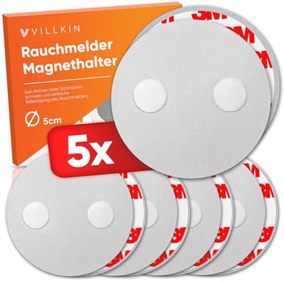 Magneethouder voor rookmelders - 5 stuks, diameter 5 cm - Eenvoudige montage zonder boren