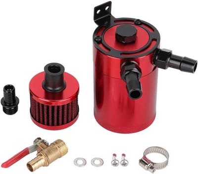 Catch Can 200 ml - Aluminium Auto Reservoirtank - Universeel Oliereservoir - Luchtfilter en Accessoires - Rood
