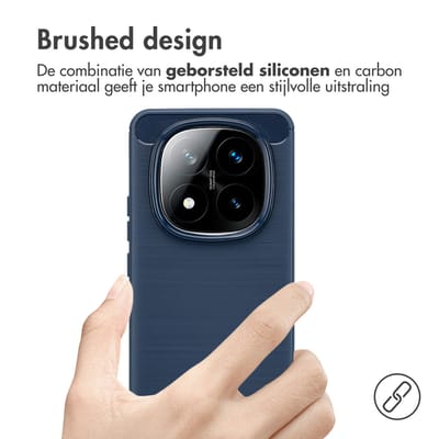 imoshion Hoesje - Geschikt voor Xiaomi Redmi Note 14 Pro Plus 5G - Brushed Backcover - Donkerblauw
