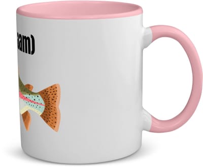 Akyol - vis met eigen naam koffiemok - theemok - roze - Vis - vissen liefhebbers - iemand die houdt van vissen - verjaardag - cadeau - kado - 350 ML inhoud