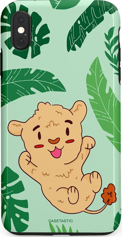 Casetastic Hoesje Geschikt voor Apple iPhone Xs Max - Stijlvolle Beschermende Duo-layer Case - Leeuwenhartje