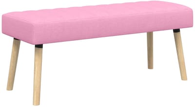 vidaXL - Kanaalgeplooide - Bank - Roze - 110 - x - 40 - x - 46 - cm - Stof