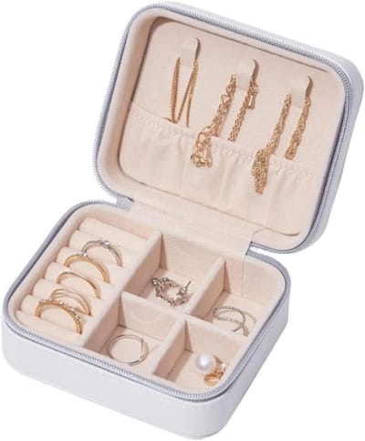 Sieradendoos Reis - Sieraden Opberger - Sieraden Beschermen - Zachte Binnenkant - Compact Formaat - Wit