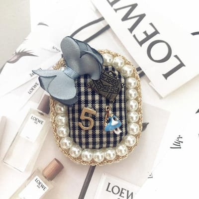 Retro Camellia Luxe Merk Stijl Bloemen Revers Spelden Nummer 5 Parels Broches Bloemen Broche Broach Sieraden Voor Vrouwen gray