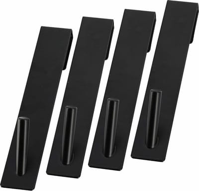 Tendance Douchehaken - 4x stuks - zwart - metaal - douchecabine / douchewand haak - 18 cm - handdoekhaken