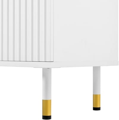 HAUSS SPOLE Schoenenkast - Garderobekast Met 6 Haken En 2 Deuren - Voor Hal En Entree - MDF En Spaanplaat - 70x35x180 Cm - Wit
