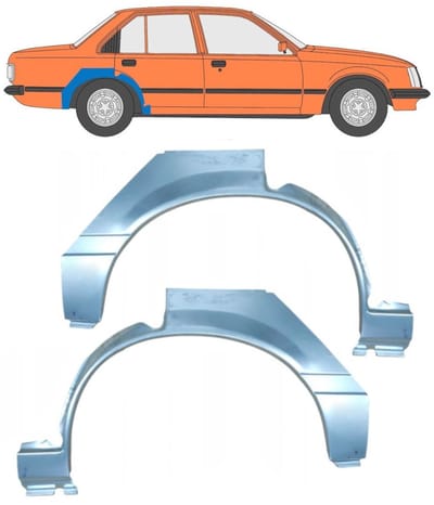 Reparatiepaneel achterspatbord voor Opel Rekord E 1977-1986 / Links + Rechts