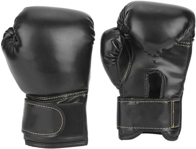 Kinder Bokshandschoenen - Trainingshandschoenen Sparringwanten - Sport Training - Ventilatiegaten - 23x14 cm - Zwart