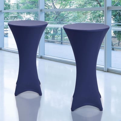 Beautissu Stella - Statafelhoes 70 cm statafelrok voor statafel feest decoratie geschikt voor horeca feestversiering stretch voor elk tafel set van 2 blauw