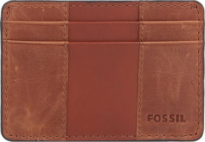 FOSSIL Kaarthouder Everett Card Case Medium Brown Bruine