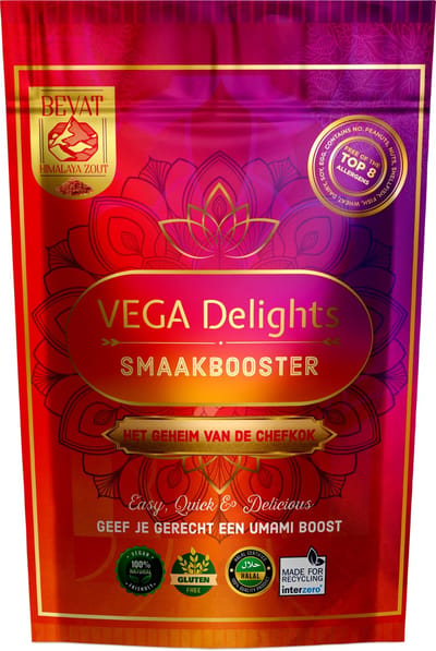 Vega Delights Smaakbooster-Vegan-Halal-Top 8 Allergenenvrij-Himalayazout-Hoog in eiwit