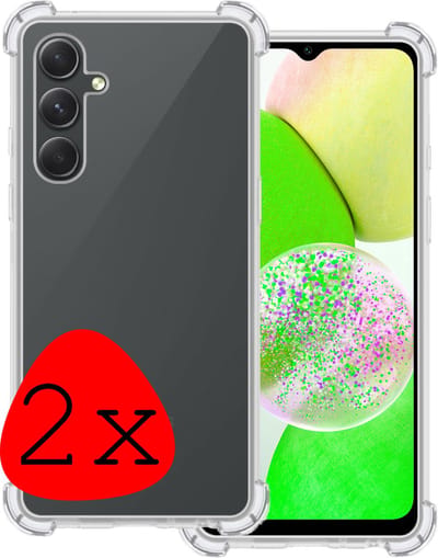 Hoesje 2 Stuks - Geschikt voor Samsung Galaxy A14 - Sterk & Shockproof - Siliconen Case - Back Cover - Telefoon Hoes Shock Proof - Transparant