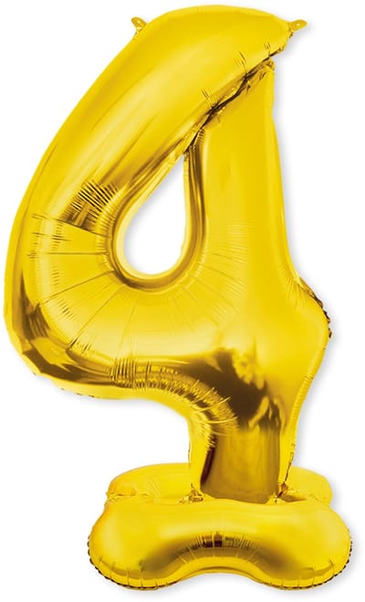 LUQ – XXL Folieballon 4 Jaar – 1,5 meter – Luxe Verjaardag Decoratie – Glam Birthday Feest Versiering – Zelfstaand Model