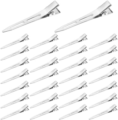 Dailygoods- Haarclips 30 Stuks - Zilveren Haarspelden - Roestvrij Staal - Krulspelden - Kapsalon - Duurzaam en Elegant