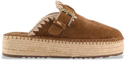 Mou Jute Clog Plain Sue Instappers - Dames - Bruin - Maat 40
