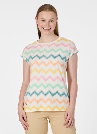Shirt Diona beige streep print KM Ragwear - maat 3XL