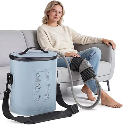Koude Therapiemachine voor Knie Schouder en Enkel – Draagbare IJstherapie met Compressie – Timerfunctie – 5 Instelbare Waterstroomniveaus – Herstel na Operatie en Sportblessures