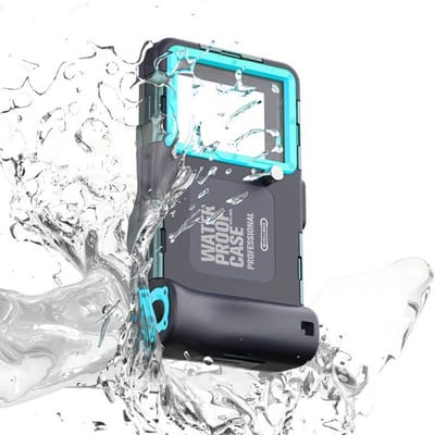 Bovista Waterdichte Telefoonhoesjes - Waterdicht Telefoonzakje - Waterproof Festival Opbergtasje - Documententasje - Waterbestendig - Zwart & Lichtblauw