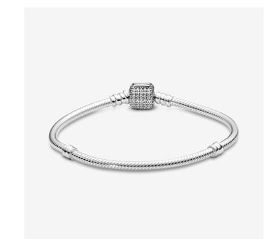 Fler® | Armband 925 Sterling Zilver | 925 Sterling bedelarmband dames zilver | geschikt voor alle populaire bedelcollecties | Vlinder sluiting | Elegante dames armband | Valentijnsdag cadeau /Maat 20