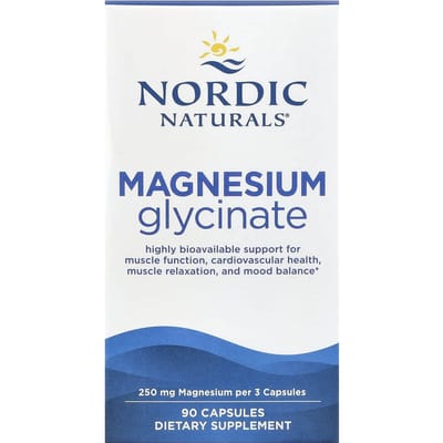 Nordic Naturals, Magnesiumglycinaat, 90 capsules (83 mg per capsule)