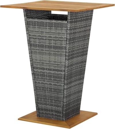 Tuinstatafel - Buitentafel - Buiten genieten - Weerbestendig frame - 80 x 80 x 110 cm - Grijs