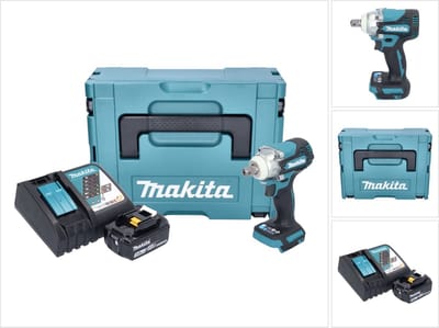 Makita DTW 301 RF1J accu slagmoersleutel 18 V 330 Nm 1/2" borstelloos + 1x oplaadbare accu 3.0 Ah + lader + Makpac