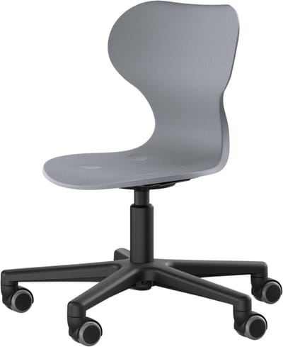 Moll Lucky Kinderbureaustoel - Ergonomische bureaustoel - In hoogte verstelbaar 35-53 cm - Meegroeiend - Tot 75 kg - Voor alle vloeren - Grijs