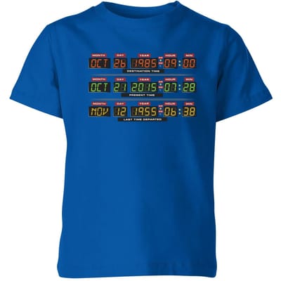 Back To The Future Destination Clock Kids' T-Shirt - Blue - 98/104 (3-4 jaar)