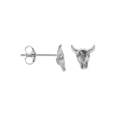 Karma Symbols oorbel M1629 Bull Zilver