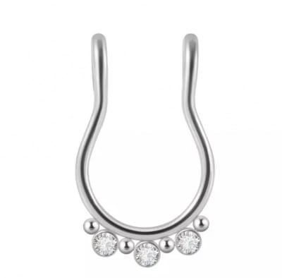 Fake- Neusring-Strass-Zilverkleur-Geen gaatje - Charme Bijoux