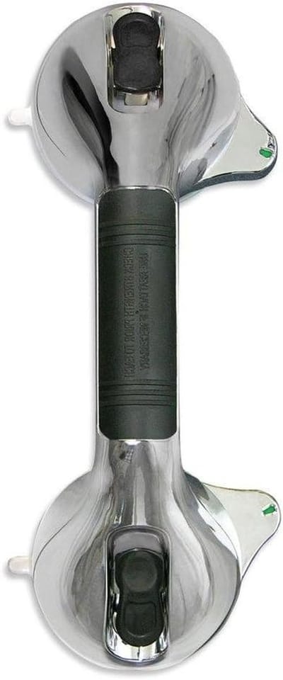Zuignap Handvat - Veiligheidshandvat Douche - Veiligheid Thuis - Kleurwissel Indicator - 29.5 cm - Chroom