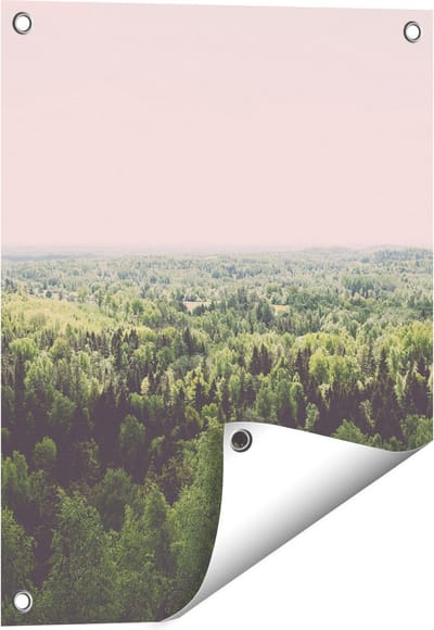 Gards Tuinposter Eindeloze Bos met Groene Bomen - 40x50 cm - Tuindoek - Tuindecoratie - Wanddecoratie buiten - Tuinschilderij