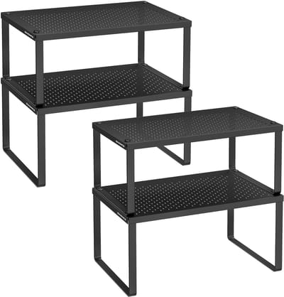 SONGMICS - Kruidenrek - Kruidenrek 4-Delig - Stapelbaar en Uitbreidbaar - Metalen Organizer voor Keuken
