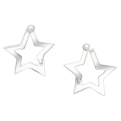 EAR IT UP - Oorbellen - Oorringen - Ster - Voor - Achter - 925 sterling zilver - 17 x 16 x 1,5 mm - 1 paar