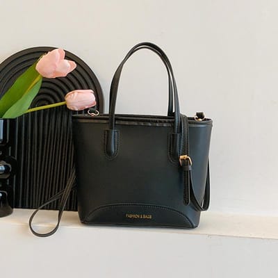 Populaire Emmer Tas Dames Nieuwe Lente en Zomer Eén schouder Crossbody Tas Contrasterende Kleur Splicing Dames Handtas black