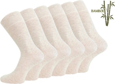 6 paar SQOTTON® Bamboe sokken - Naadloos - Heren & Dames - Coffee Cream - Maat 35-38