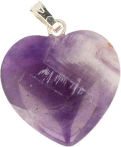 Amethist hart hanger 20 mm