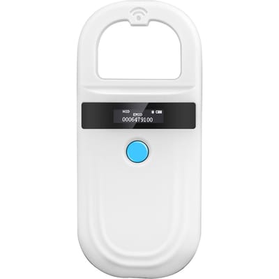 Scanner à micropuce pour animaux de compagnie Bt 4.0, affichage OLED, magasin 128 données pour la gestion des petits animaux Without BT blanc